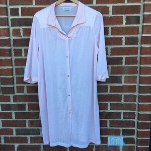 Vanity Fair Vintage Robe Button Front Pink Medium